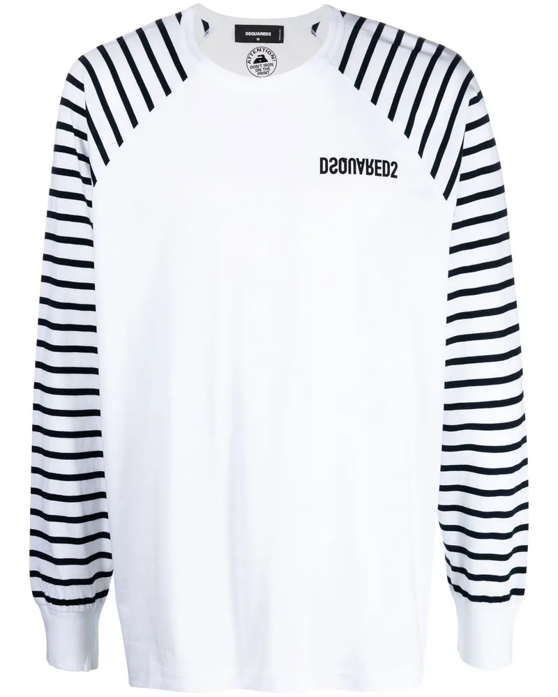 Dsquared2 Klassisches Langarmshirt - Weiß Weiß