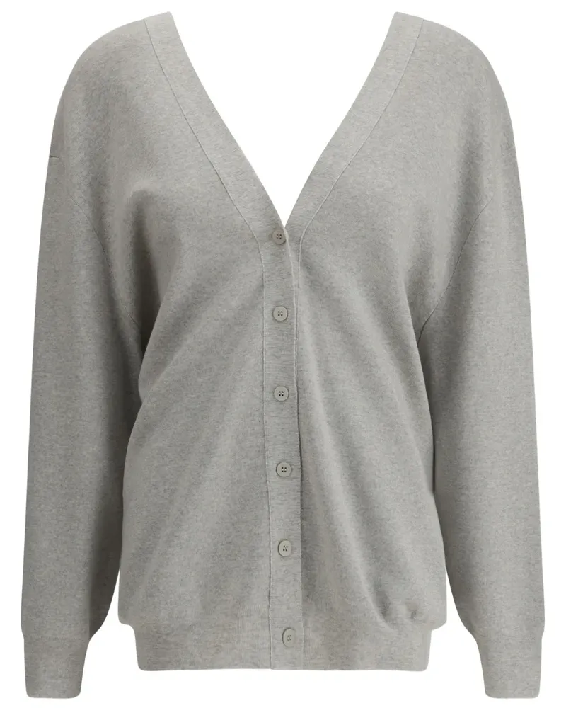 Sa Su Phi Geknöpfter Cardigan mit V-Ausschnitt - Grau Grau