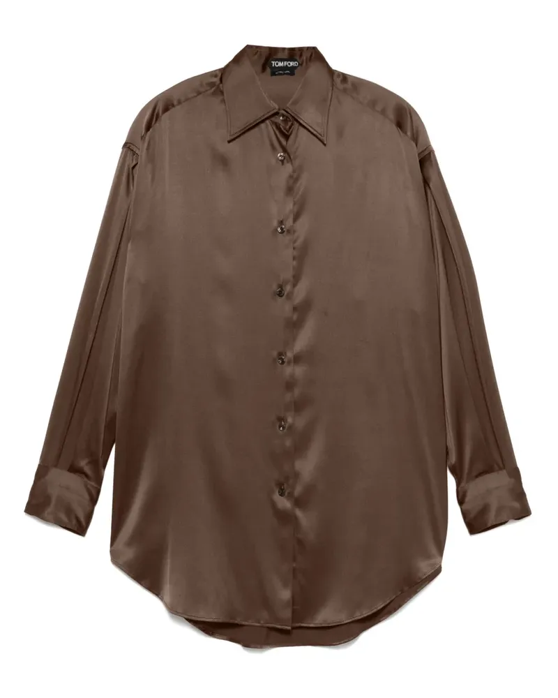 Tom Ford Hemd aus Satin - Braun Braun