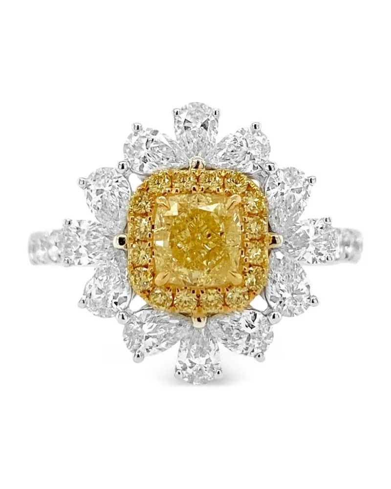 HYT Jewelry 18kt Weißgoldring mit Diamanten - Silber Silber