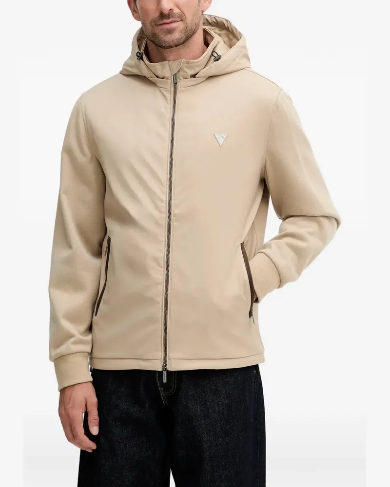 Guess Kapuzenjacke mit Logo-Patch - Nude Nude