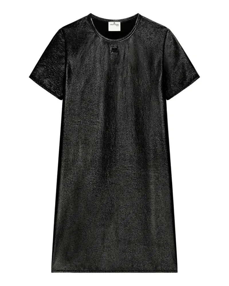 Courrèges Minikleid in Vinyl-Optik - Schwarz Schwarz