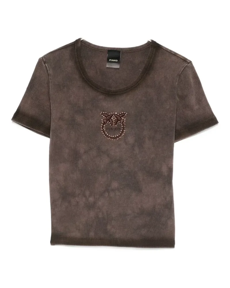 Pinko embellished short-sleeved T-shirt - Braun Braun