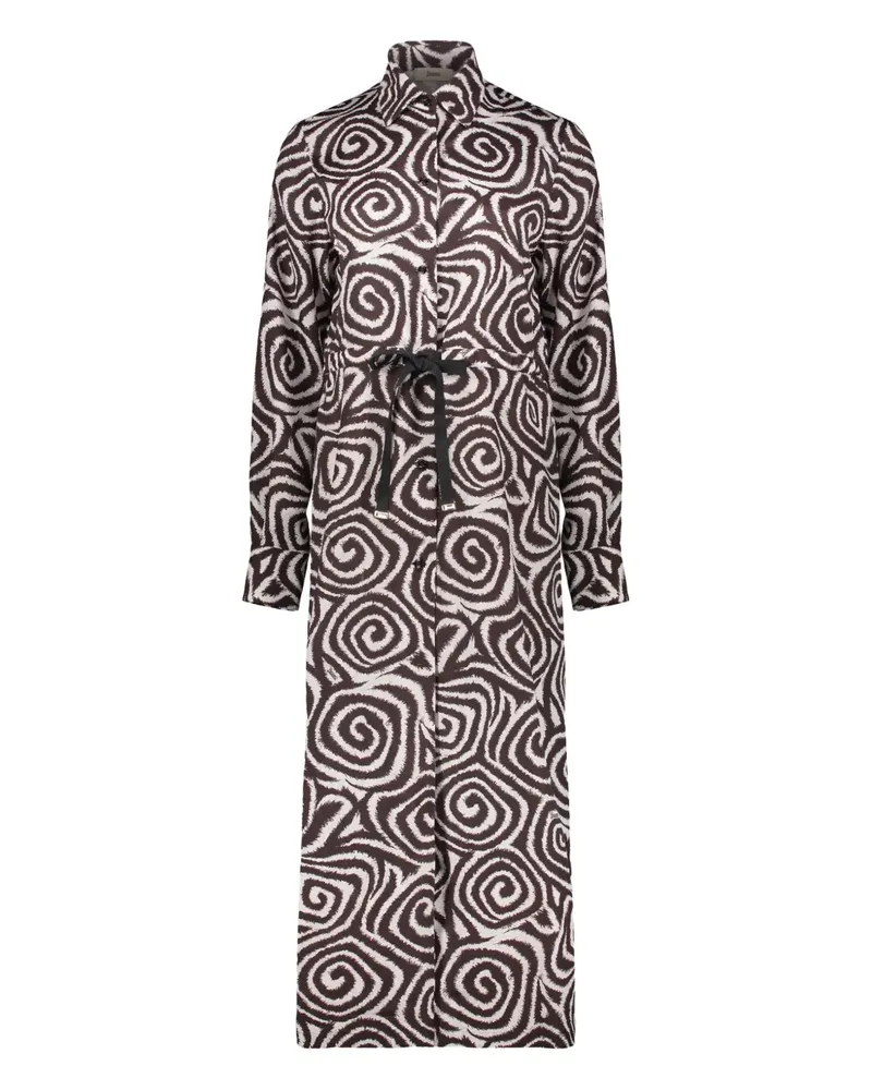 Herno high-collar belted dress - Braun Braun