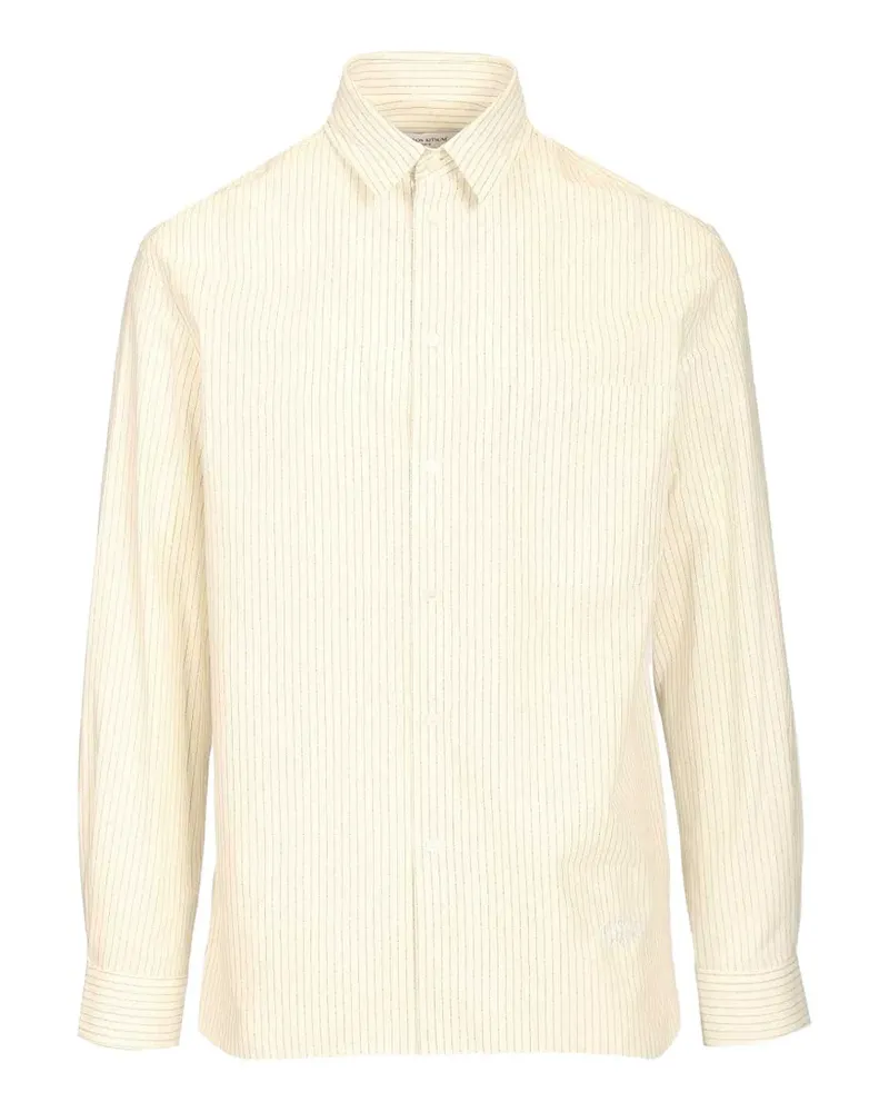 Kitsuné Gestreiftes Hemd im Oversized-Look - Nude Nude