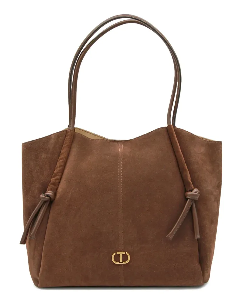 Twin-Set knot-detail logo tote bag - Braun Braun