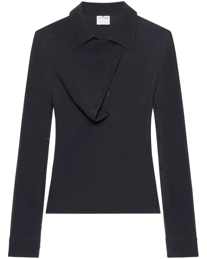 Courrèges Oblique Poloshirt - Schwarz Schwarz