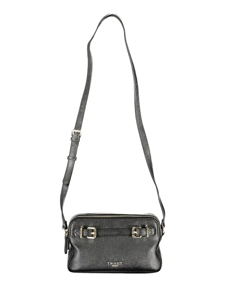 Twin-Set Umhängetasche mit Logo-Applikation - Schwarz Schwarz