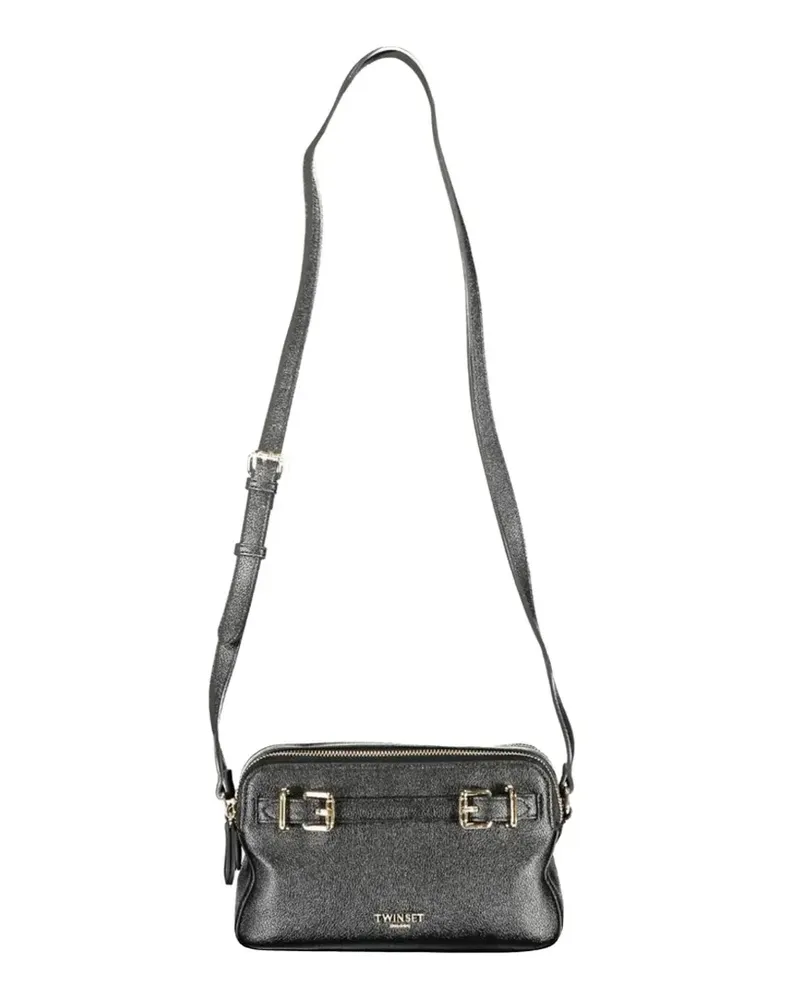 Twin-Set logo-appliqué crossbody bag - Schwarz Schwarz