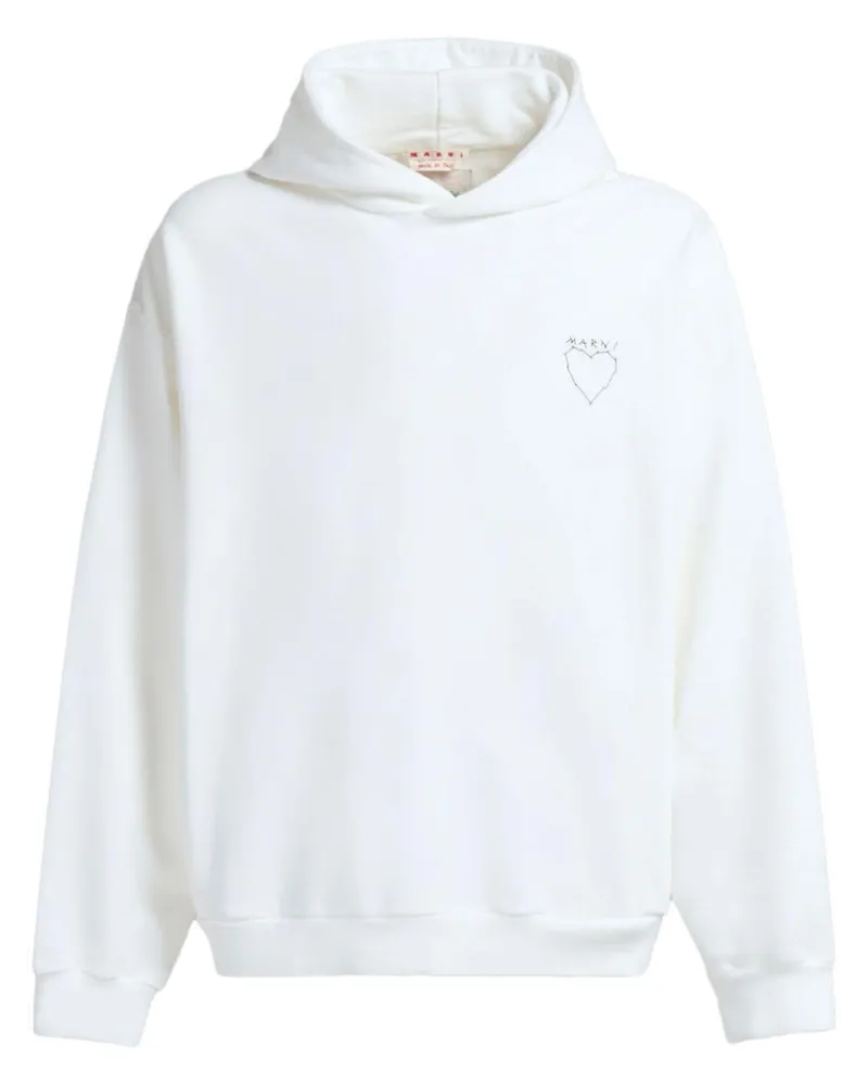 Marni Hoodie mit Logo-Print Weiß