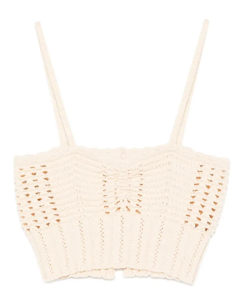 forte_forte crochet top - Nude Nude