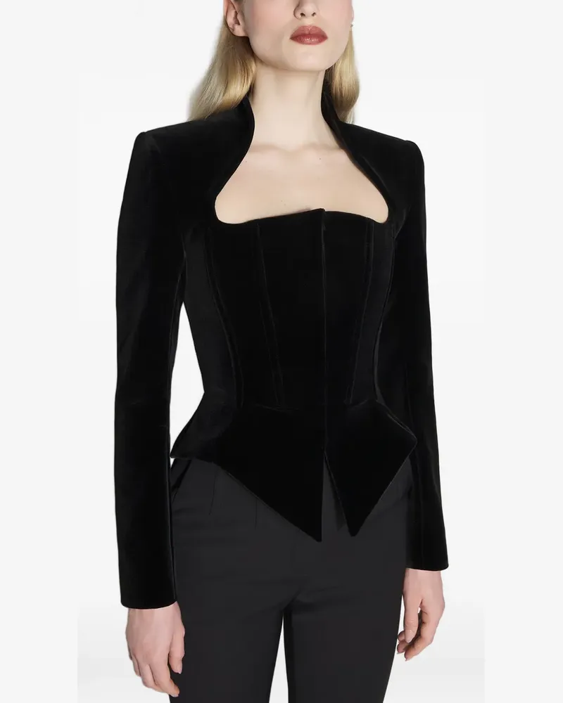 Thierry Mugler Jacke aus Samt - Schwarz Schwarz