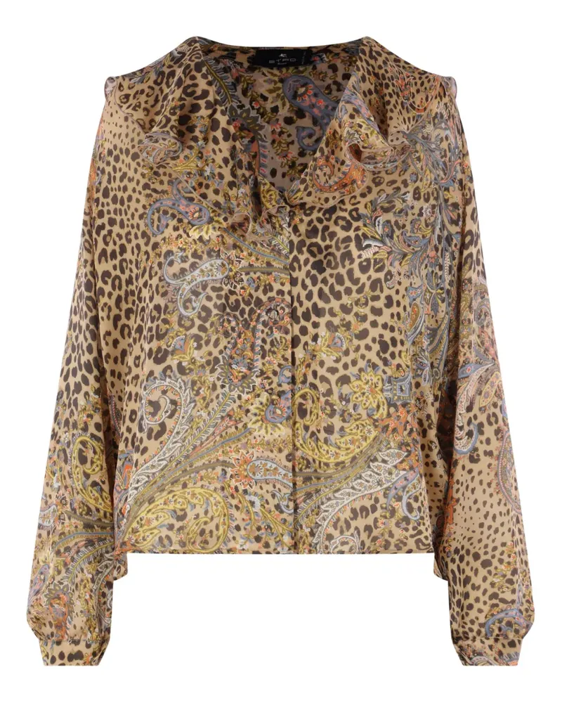 Etro printed silk shirt - Nude Nude