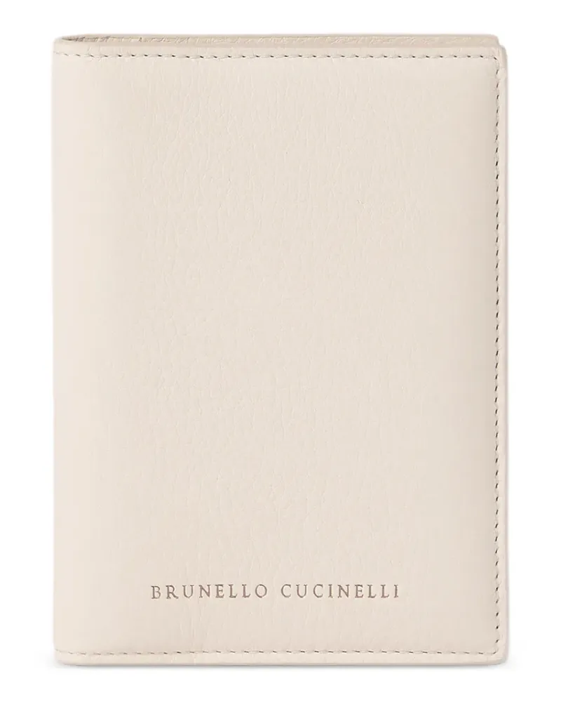 Brunello Cucinelli Pass-Etui aus strukturiertem Leder - Nude Nude