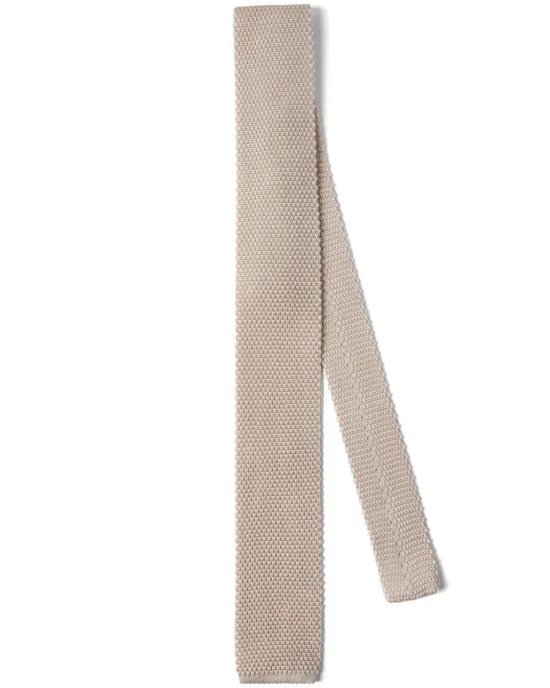 Brunello Cucinelli Gestrickte Seidenkrawatte - Nude Nude