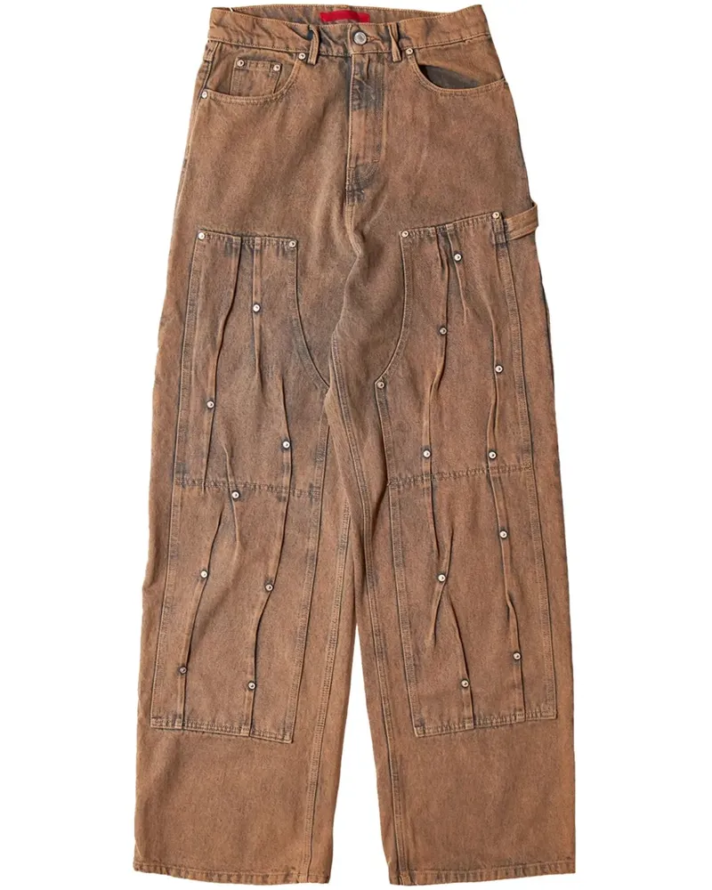 KUSIKOHC Jeans mit Nietendetail - Braun Braun