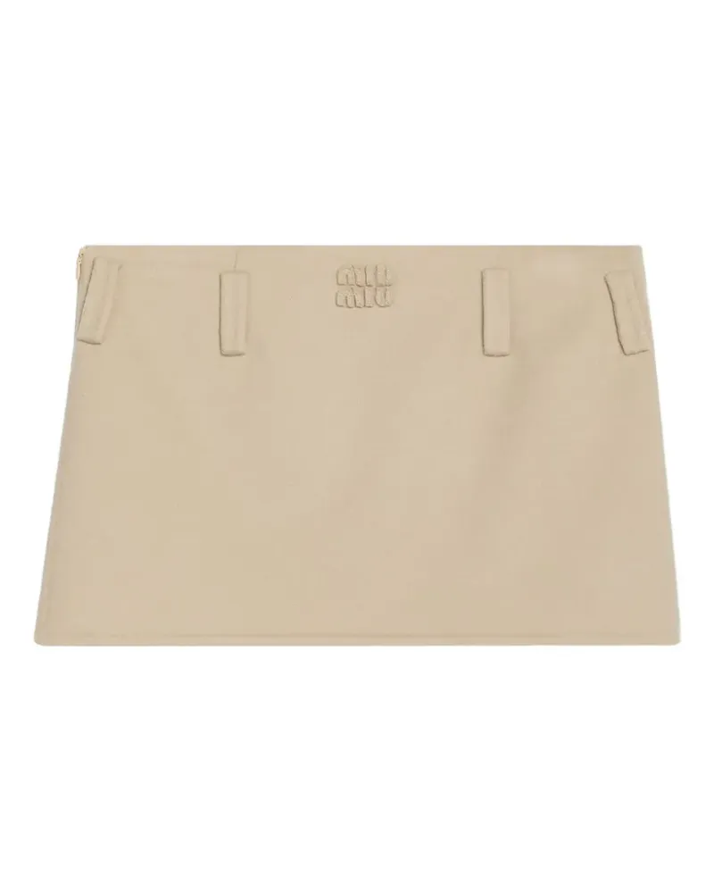 Miu Miu double cashmere and waool miniskirt - Nude Nude