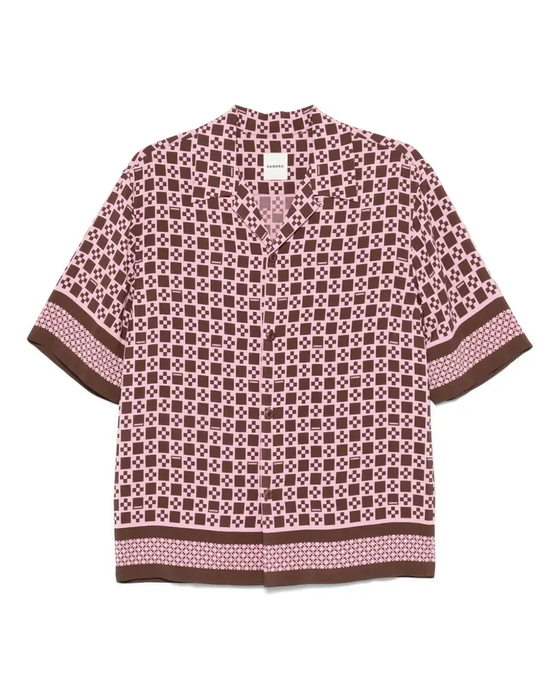 Sandro Hemd mit Square Cross-Print - Rosa Rosa