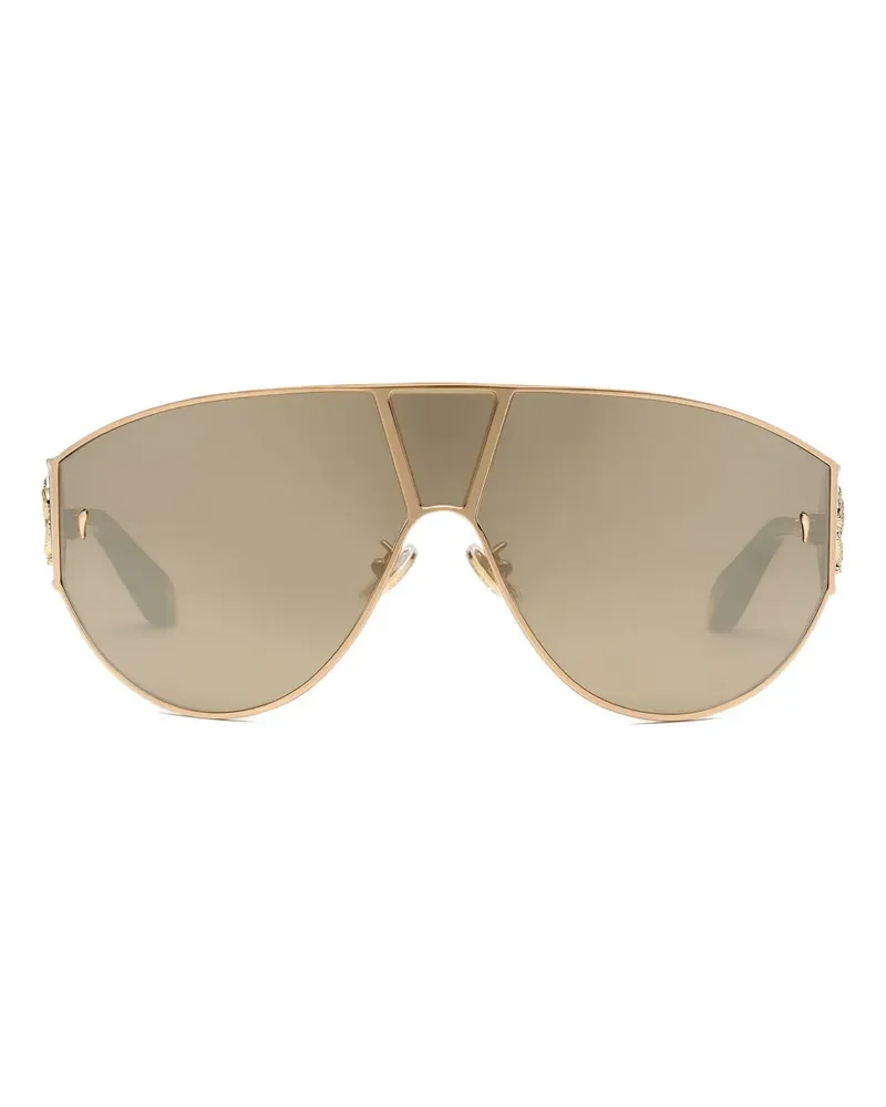 Roberto Cavalli Sonnenbrille mit Logo-Schild - Gold Gold