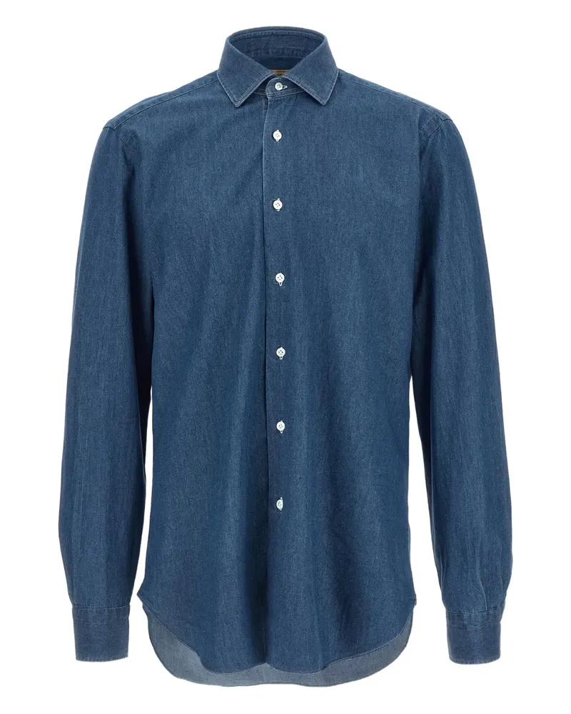 BARBA button denim shirt - Blau Blau