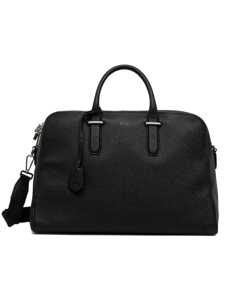 HUGO BOSS Reisetasche mit Lederhenkel - Schwarz Schwarz