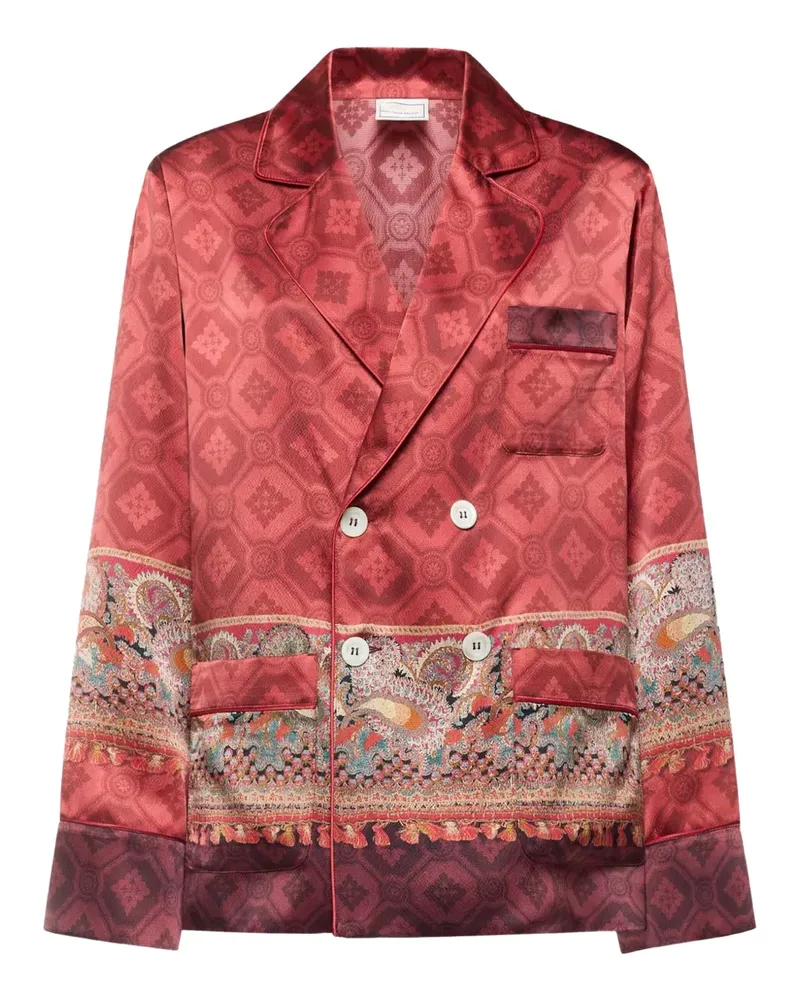Pierre-Louis Mascia paisley-print double-breasted jacket - Rosa Rosa