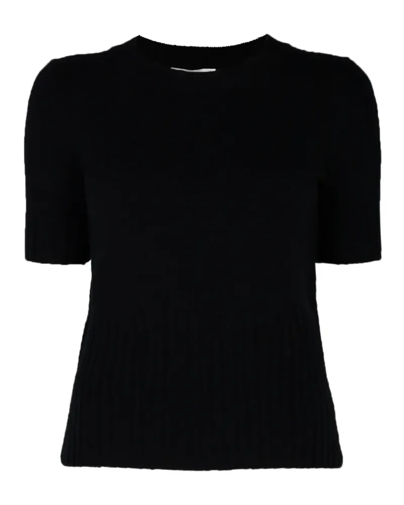 Vince ribbed-knit short-sleeve sweater - Schwarz Schwarz