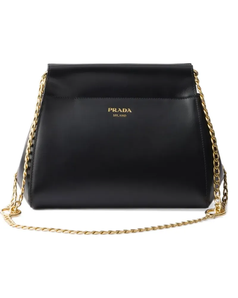 Prada Mini Echaîné Umhängetasche mit Kettenriemen - Schwarz Schwarz