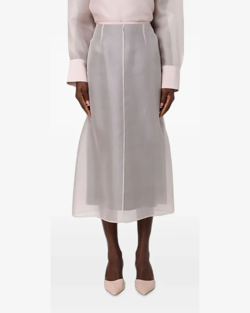 AGNONA Semi-transparenter Midirock - Rosa Rosa