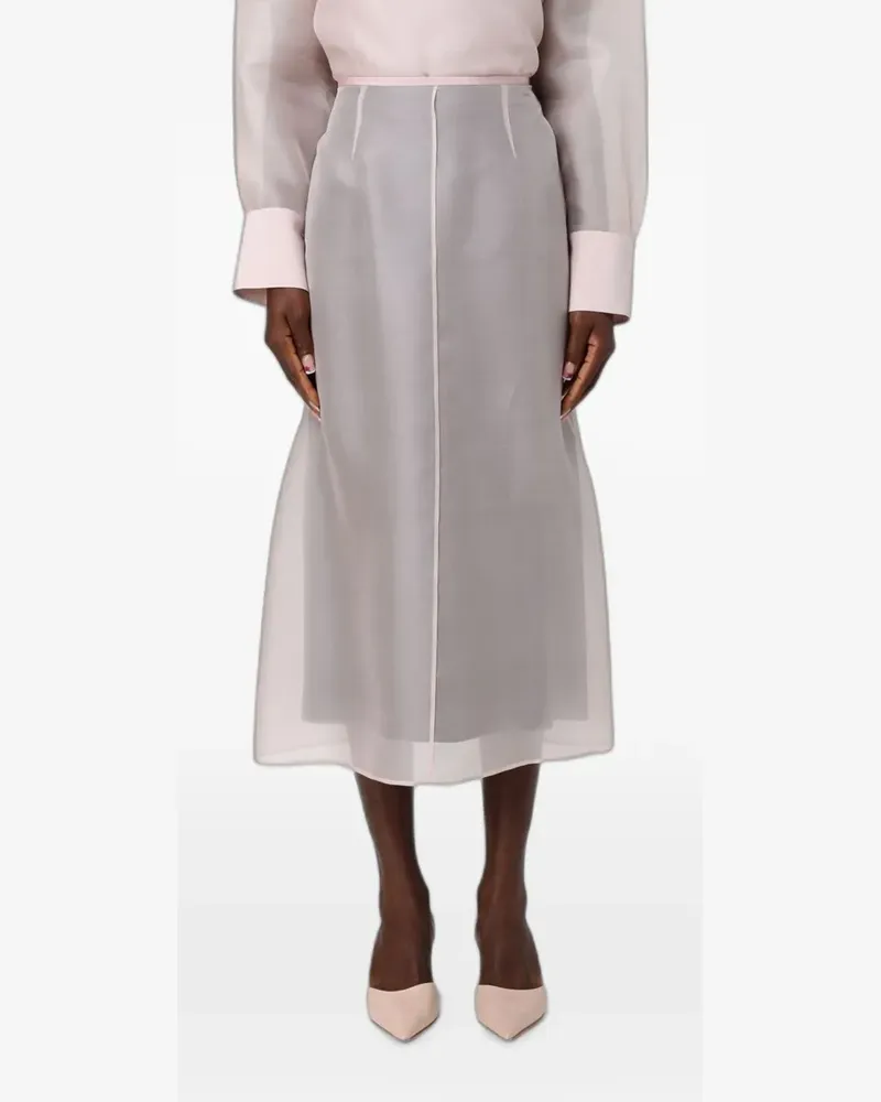 AGNONA sheer silk midi skirt - Rosa Rosa
