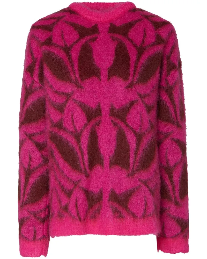La DoubleJ Klassischer Intarsien-Pullover - Rosa Rosa