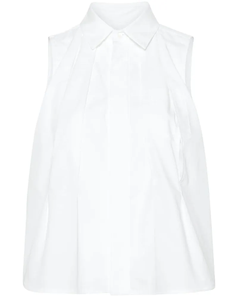 Sacai Ärmelloses Poloshirt - Weiß Weiß