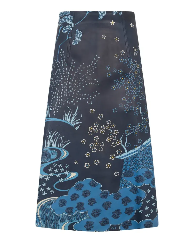 Valentino Garavani Rock mit Blumen-Print - Blau Blau