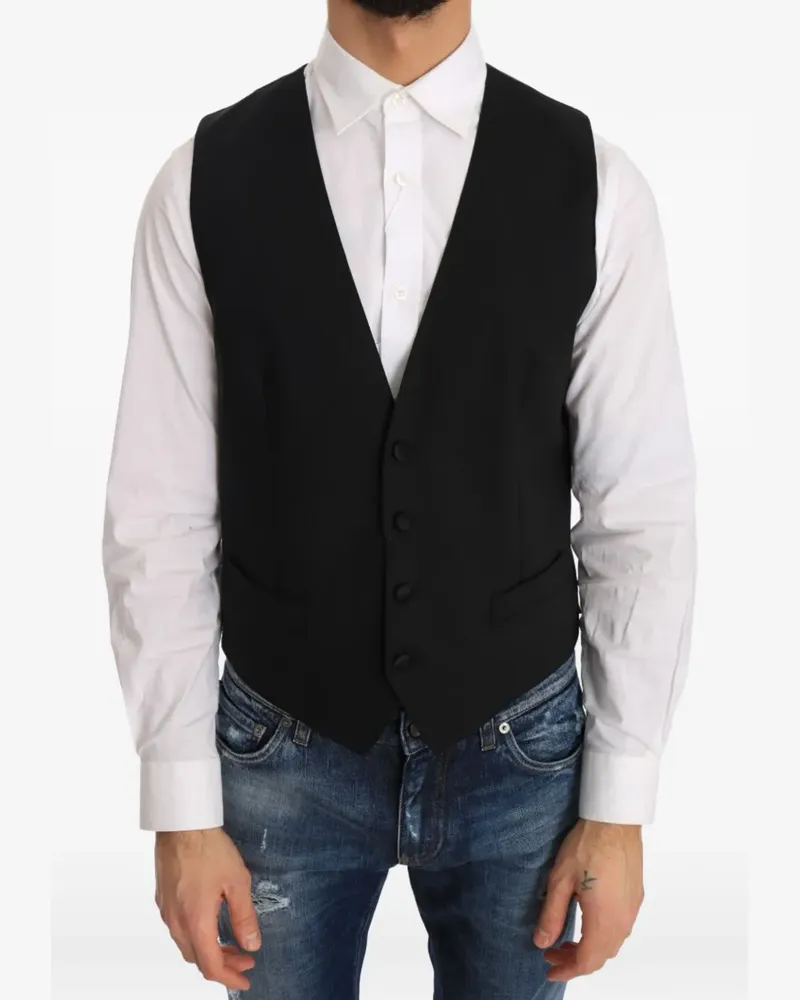 Dolce & Gabbana Weste mit V-Ausschnitt - Schwarz Schwarz