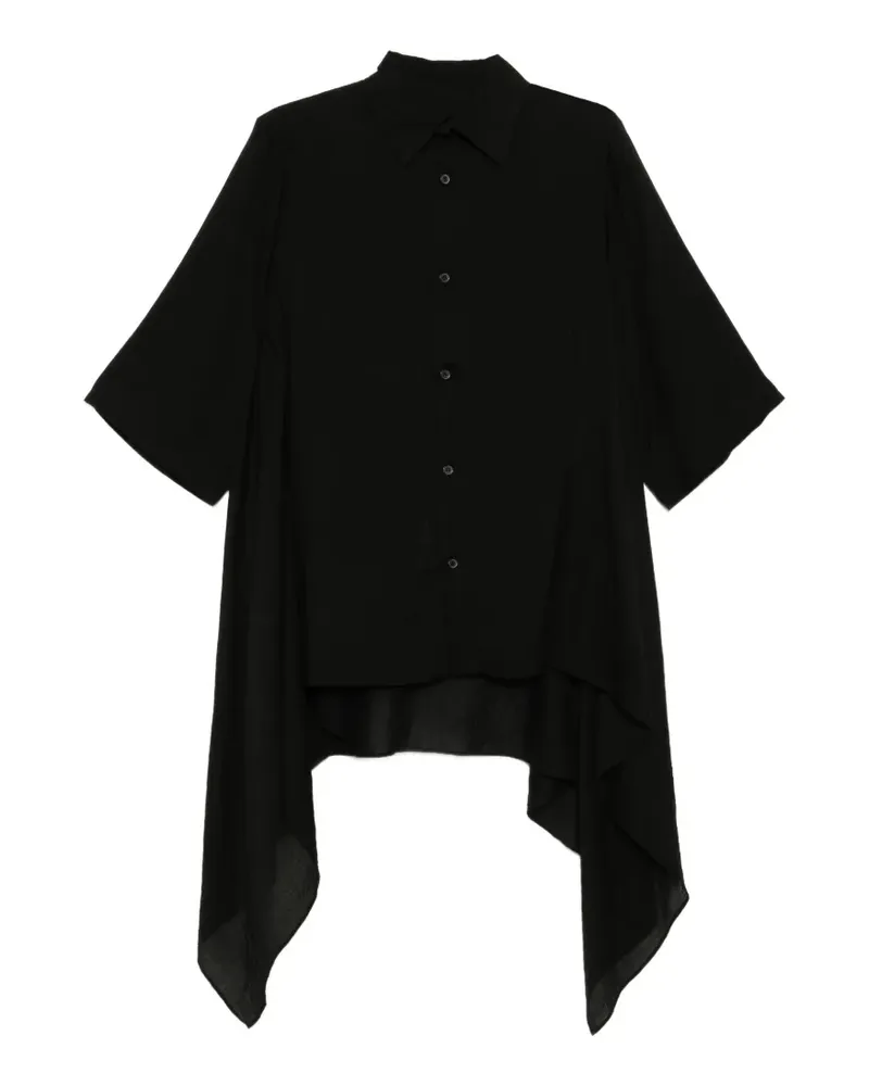 Yohji Yamamoto Hemd mit asymmetrischem Saum - Schwarz Schwarz