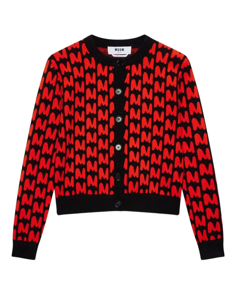 MSGM Cardigan mit Muster - Schwarz Schwarz