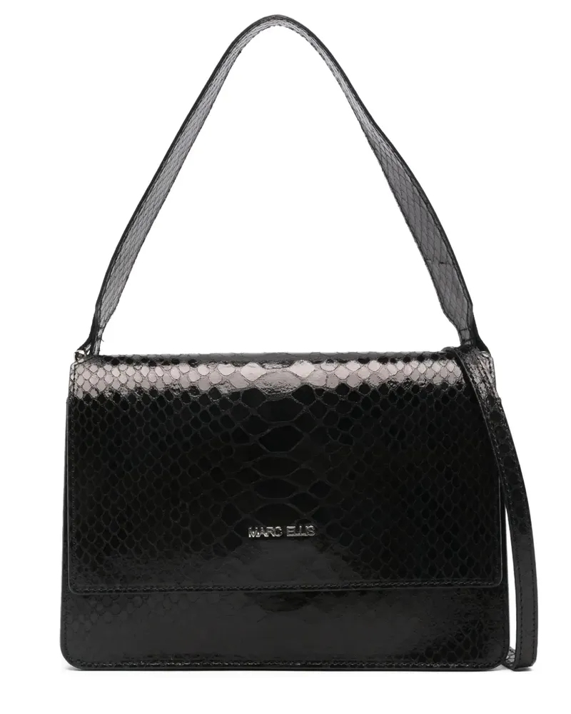 MARC ELLIS Schultertasche mit geprägtem Effekt - Schwarz Schwarz