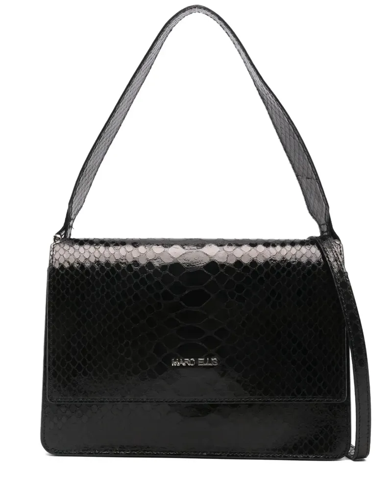 MARC ELLIS Schultertasche mit geprägtem Effekt - Schwarz Schwarz