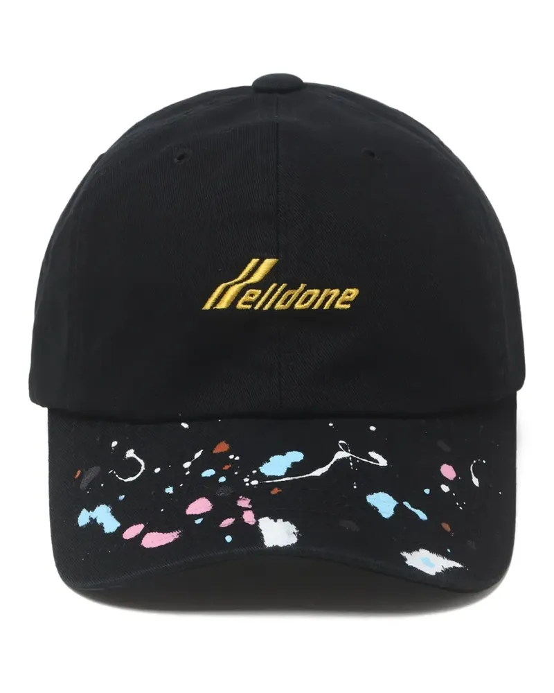 WE 11 DONE Baseballkappe mit Farbklecks-Print - Schwarz Schwarz