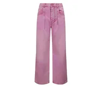 Jeans mit Bundfalten - Rosa