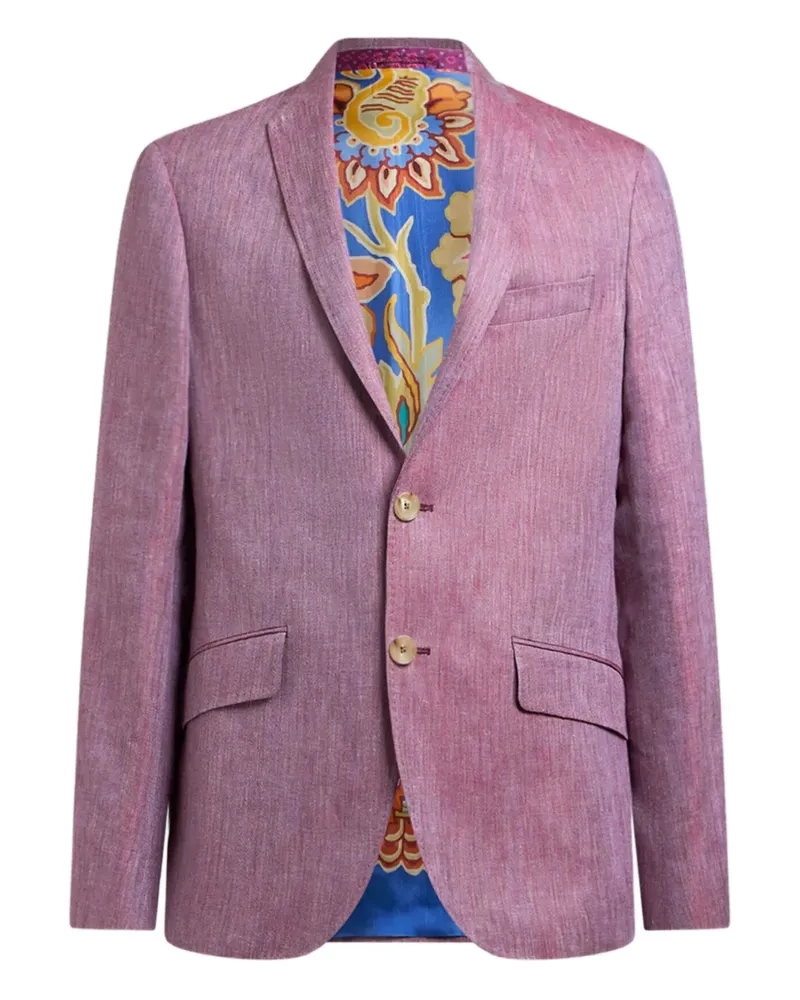 Etro Sakko mit Slub-Struktur - Rosa Rosa