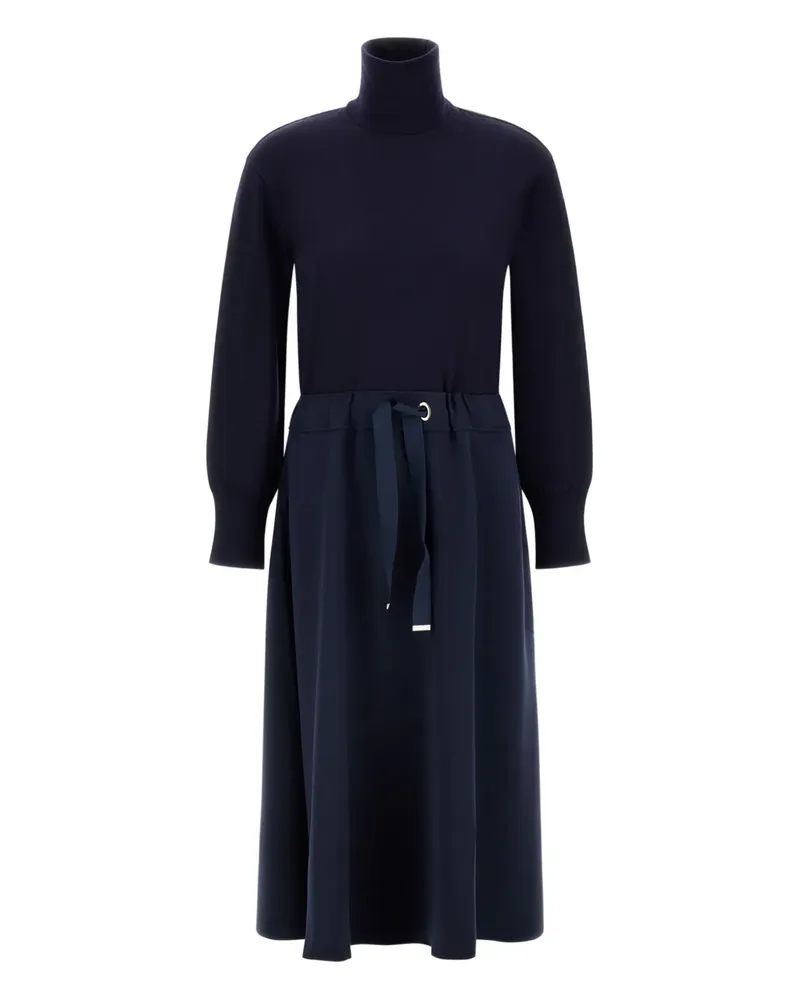 Herno turtleneck drawstring-waist midi dress - Blau Blau