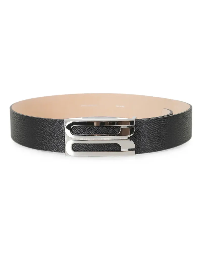 Victoria Beckham logo-plaque grained-leather belt - Schwarz Schwarz