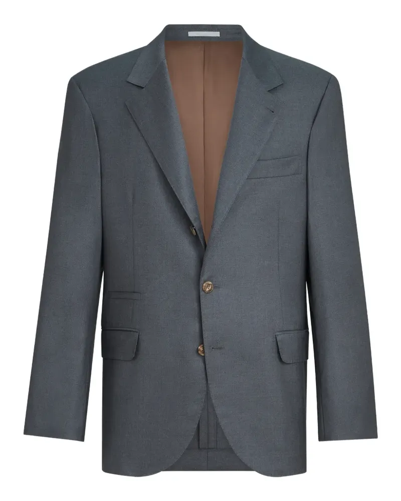 Brunello Cucinelli super 150s virgin-wool four season batavia twill blazer - Grau Grau