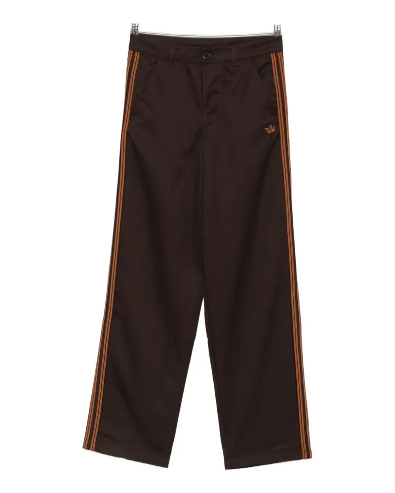 adidas logo-embroidered side-stripe trousers - Braun Braun