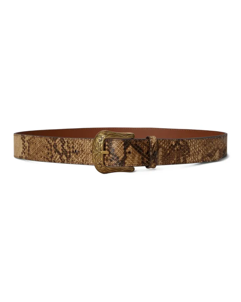 Ralph Lauren Gürtel mit Python-Prägung - Braun Braun