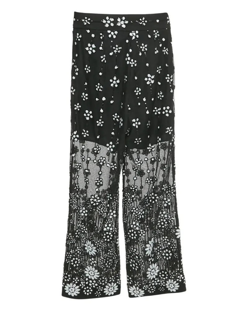 Self-Portrait 2020s Hose mit Pailletten - Schwarz Schwarz