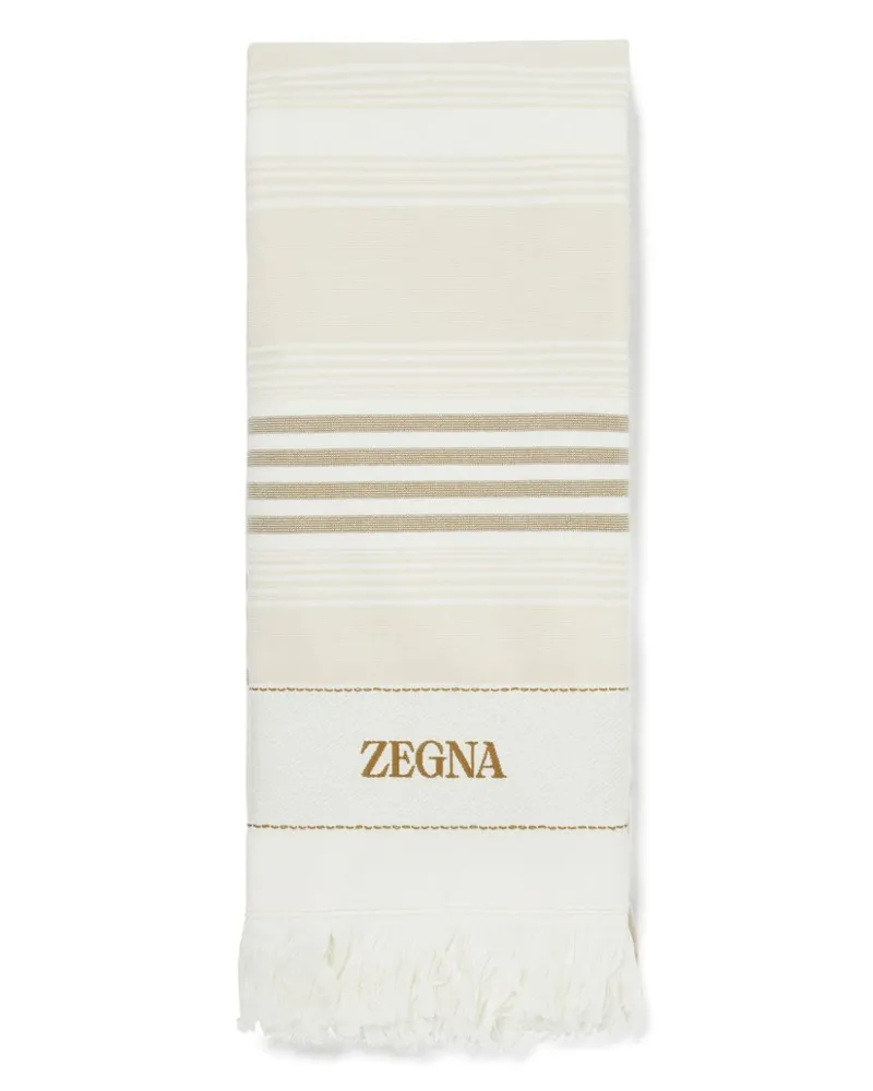 Ermenegildo Zegna Badetuch mit Logo-Stickerei - Nude Nude