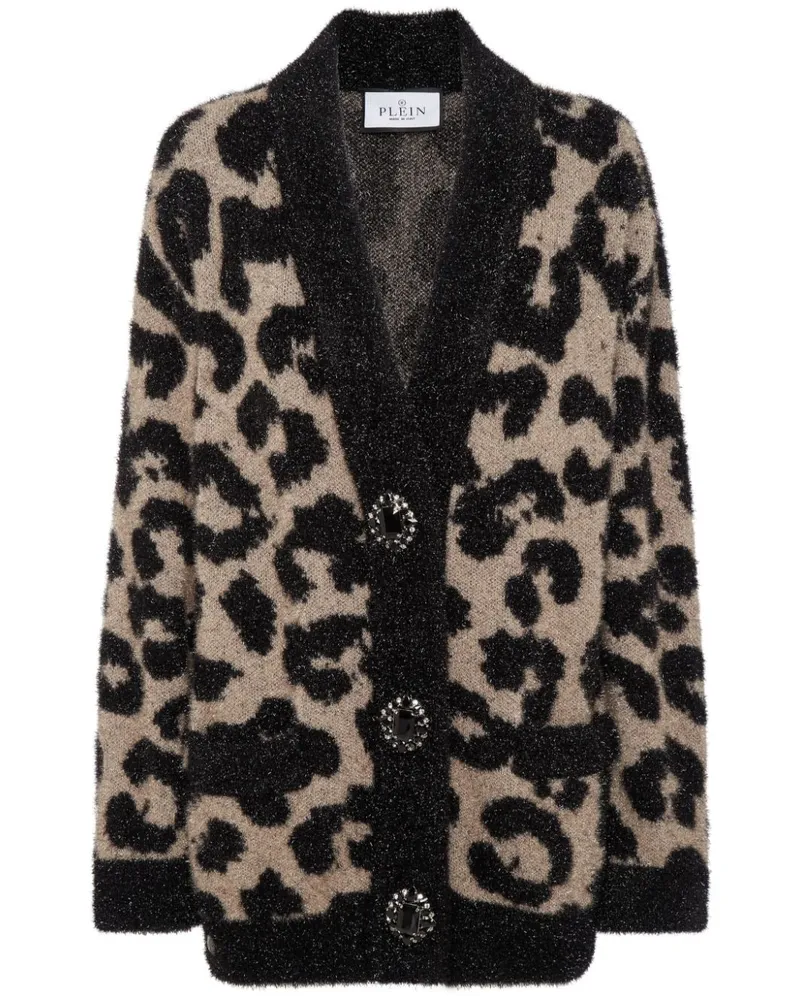 Philipp Plein Cardigan mit Leoparden-Print - Nude Nude