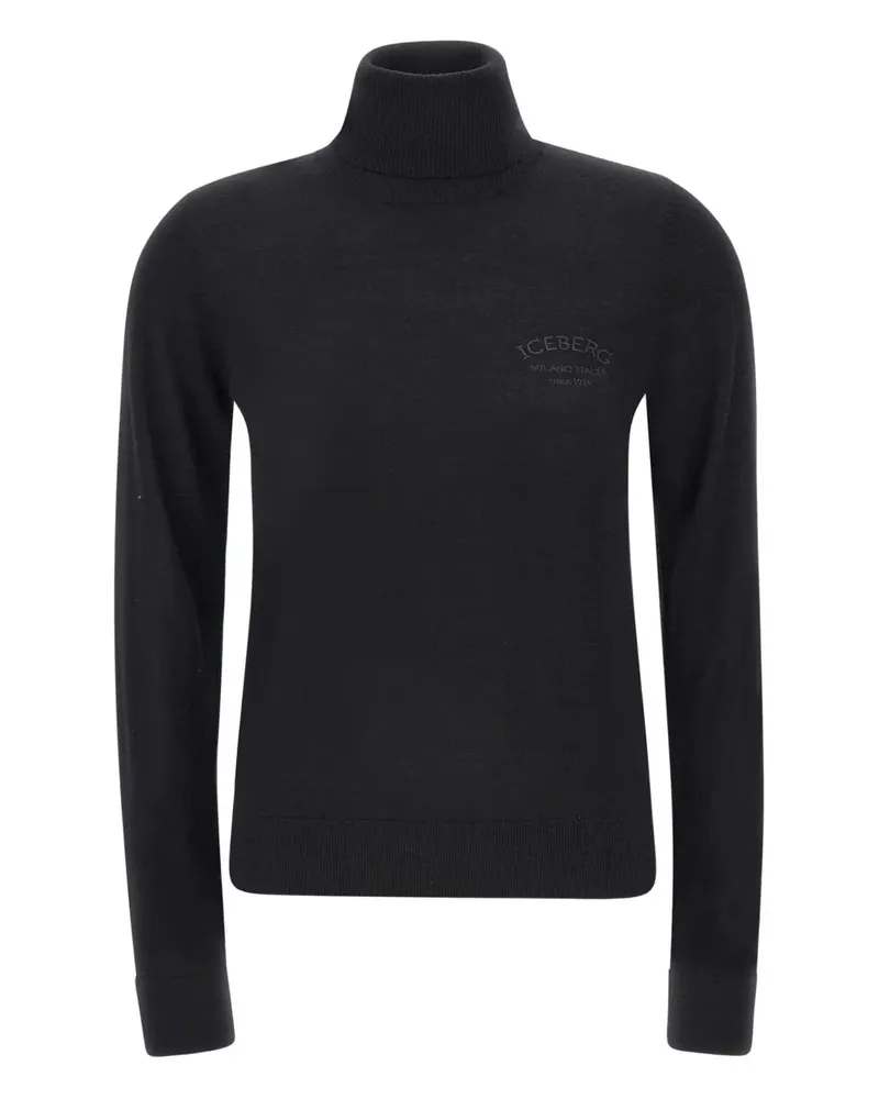 Iceberg Rollkragenpullover mit Logo-Stickerei - Schwarz Schwarz